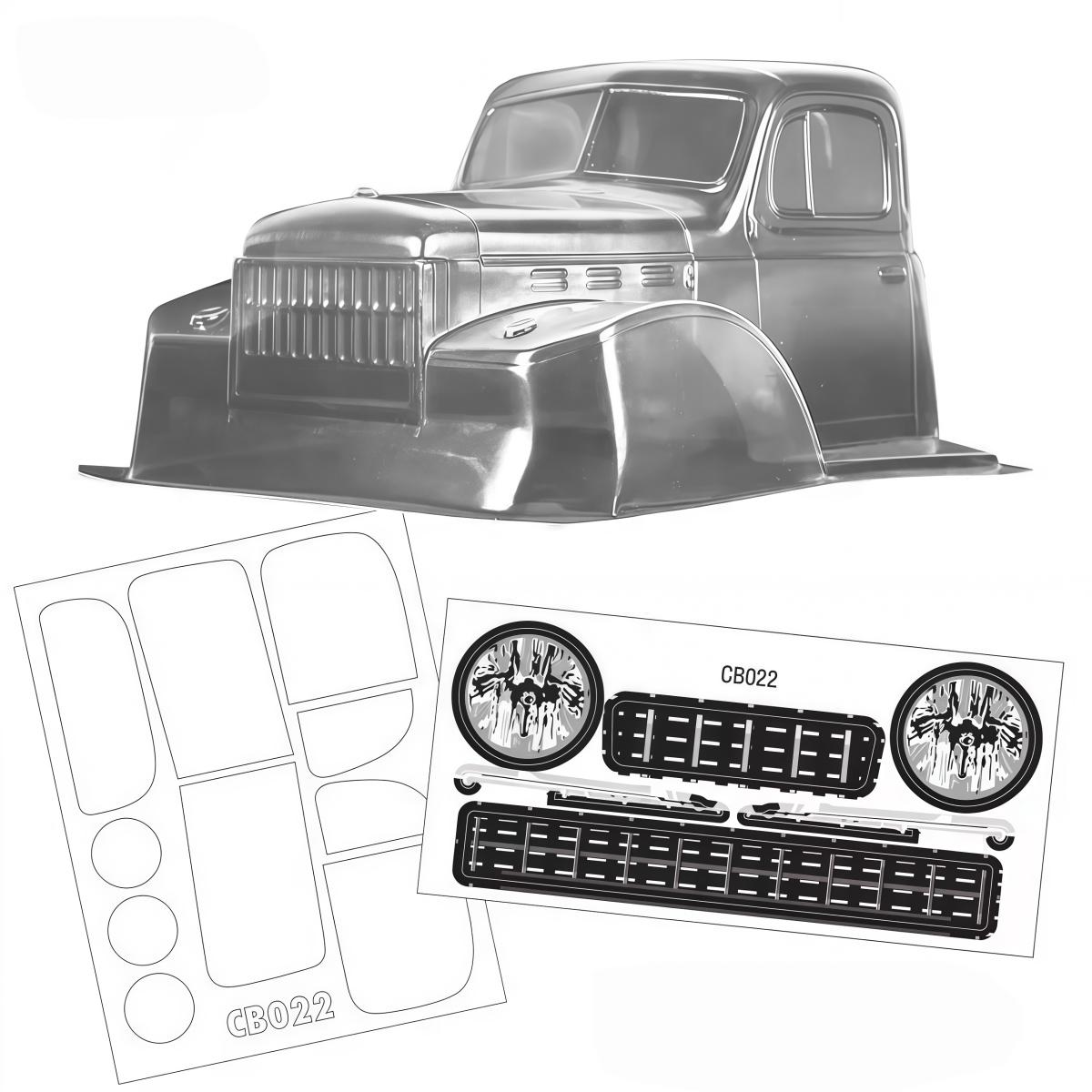 Rc Crawler Body Shell Clear 313Mm - CB022 1/10 クローラートラック クリアPCボディシェル 313mmホイールベース ハーフキャブボディ