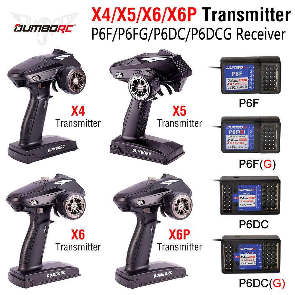 Rc Car Transmitter Receiver 6 Channel - DUMBORC-X6P rc無線コントローラー送信機、rc車、ボート、タンクサポート用x6dc受信機、diy、6ch、2.4g