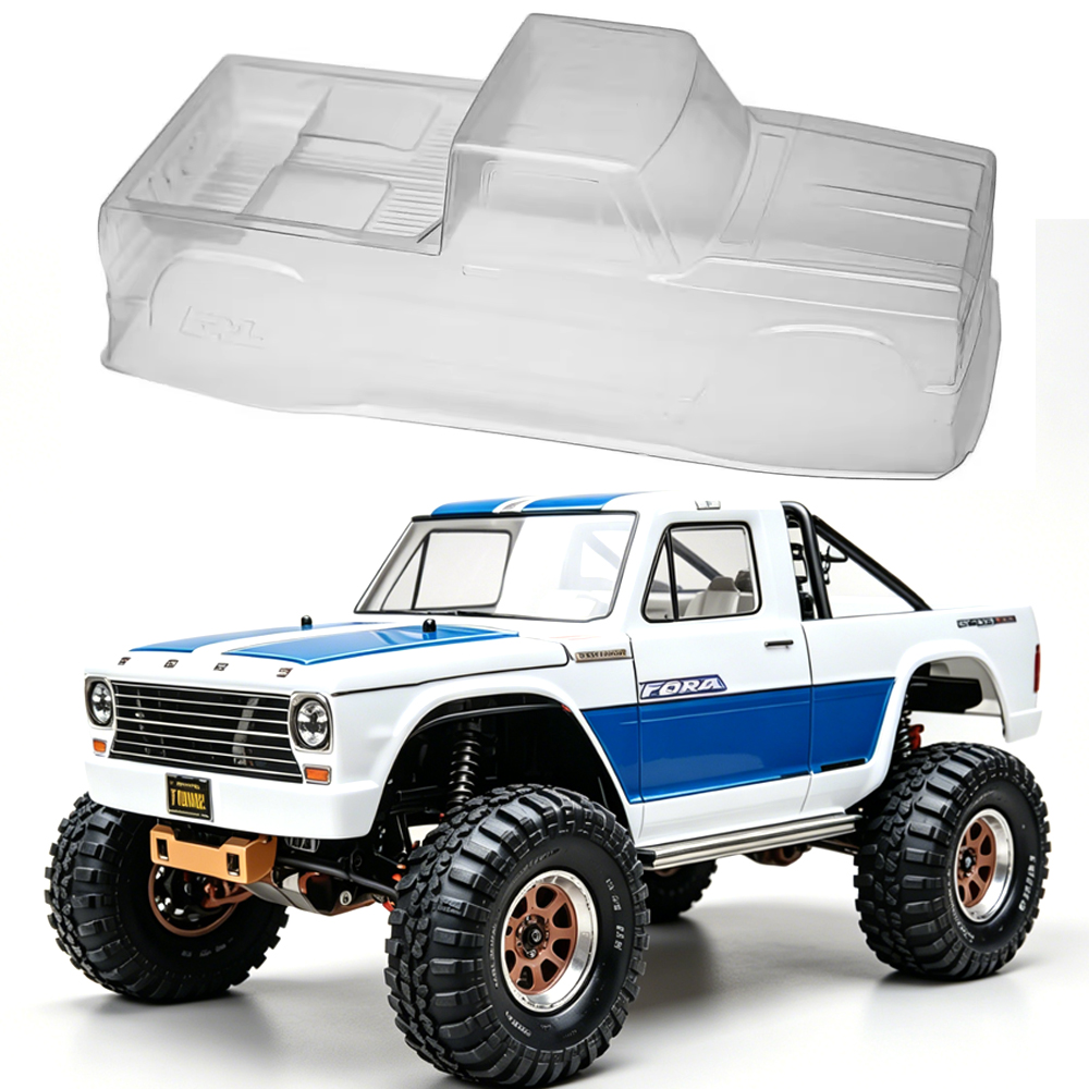 Rc Crawler Body Shell Clear 313Mm - 12.3インチ（313mm）ホイールベースのクリアピックアップボディシェル、1/10 RCクローラーTRX4、Axial SCX10 II 90046、RGT 86100、CC01、TF2、YK4101用