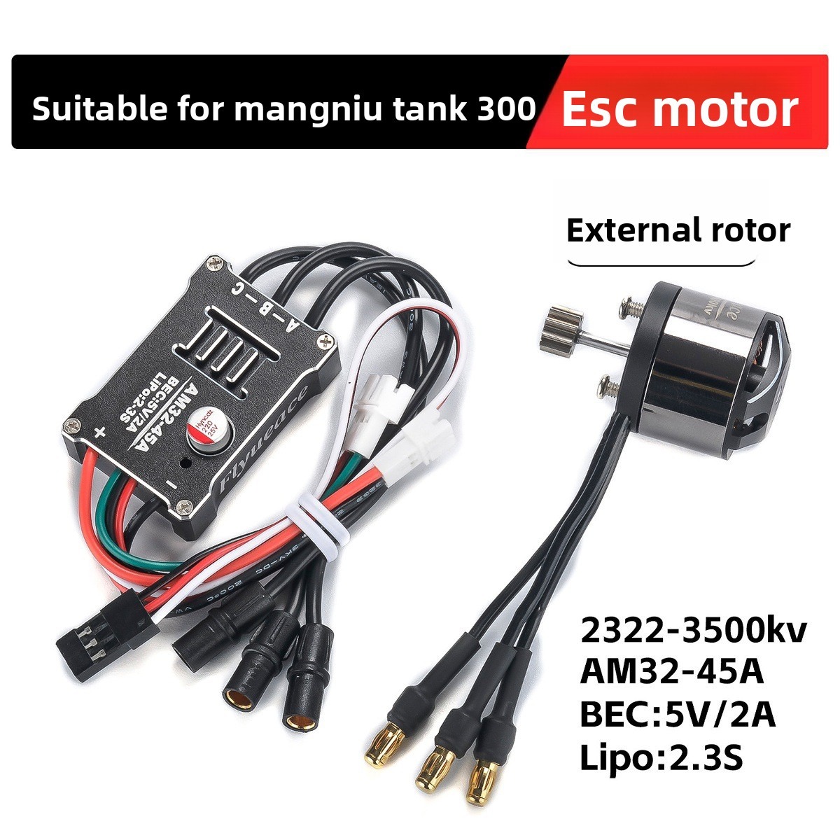 Brushless Motor Esc Combo Rc Crawler - 45A ESC 2322 3500KV アウターローターモーターブラシレスコンボ MN300