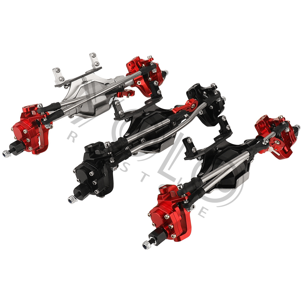 Portal Axle Metal Set Scx10 - SCX10 II 1/10 RCクローラー用、金属製ダイヤモンドポータルアクスルセット（前後）。高耐久アルミニウム製アップグレード交換部品。