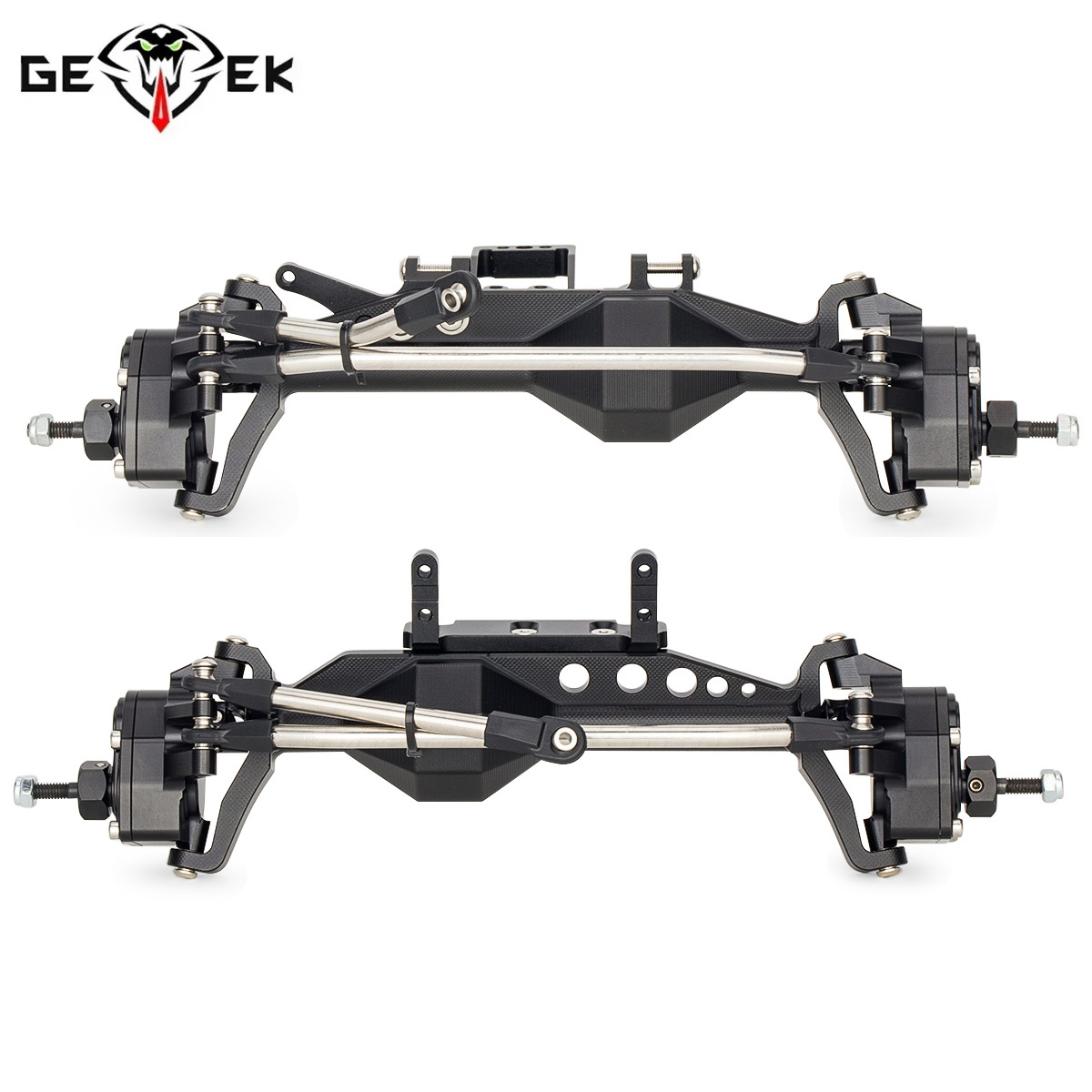 Portal Axle Metal Set Scx10 - アルミニウム製4WSオフセットポータルアクスルセット、サーボマウント付き、1/10 4輪ステアリングLCGシャーシコンプリグSCX10 III Capra H10 OPTIC用