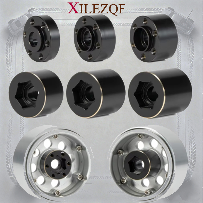 Rc Crawler Beadlock Wheels 1.9 2.2 - 12mmホイールハブ六角アダプター真鍮製ウェイト、1.9インチ、2.2インチビードロックホイール用、1/10 RCクローラーTRX4、TRX6、Axial SCX10、Capra、VS4-10、Gen8対応