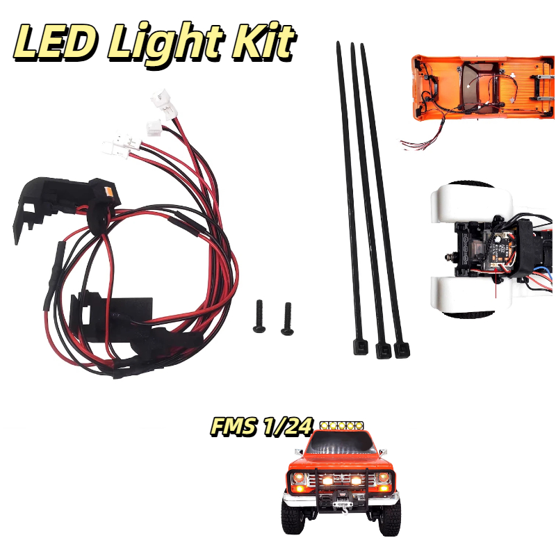Rc Crawler Led Light Kit Controller - FMS LED フロントライトキット FCX24 1/24 クローラークライミングカーリモートコントロール車両アップグレードアクセサリー用