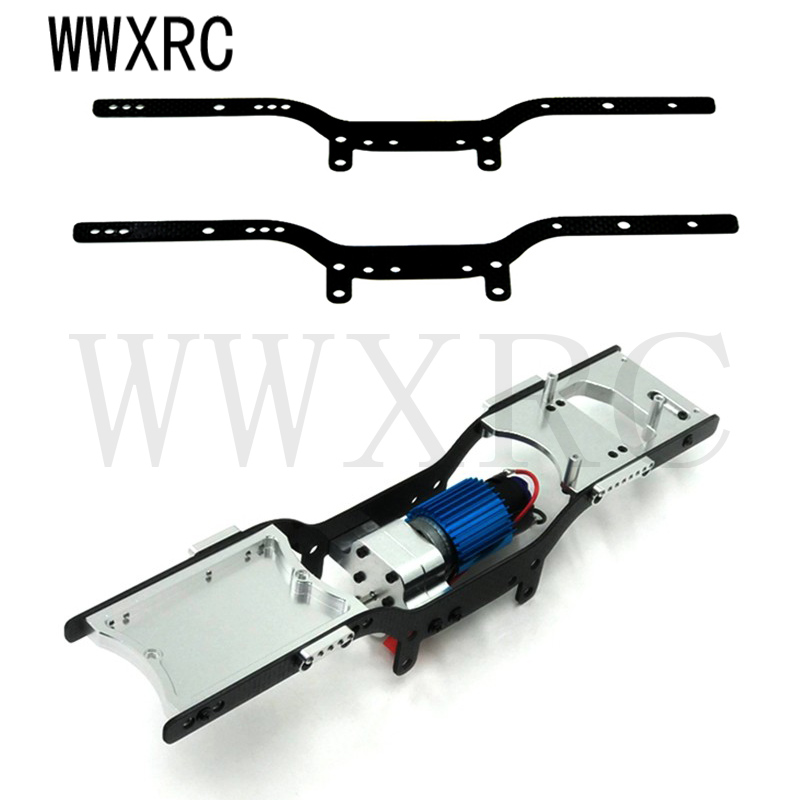 Metal Chassis Frame Rc Crawler - 2本の金属黒桁サイドのためのフレームシャーシ1/16 wpl 1 C14 C24 C24-1
