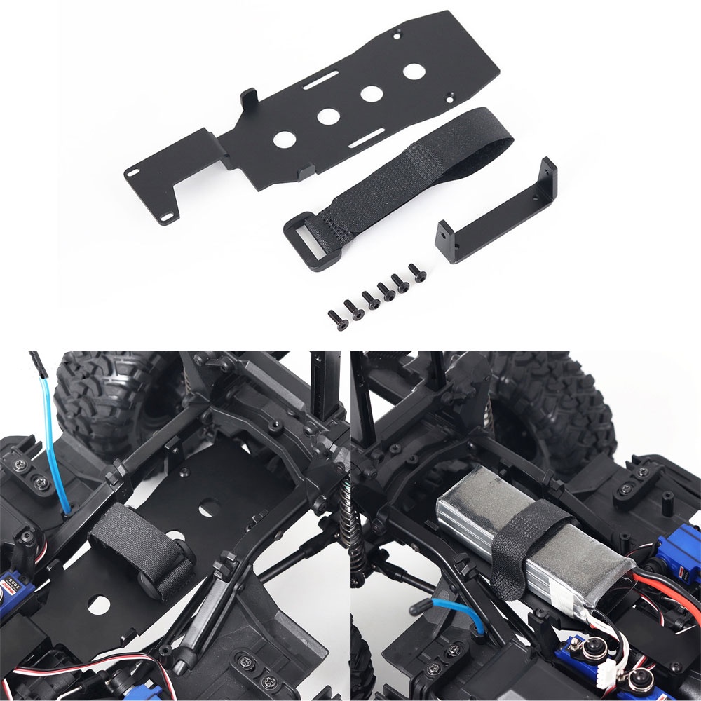 1/10 rcクローラー用バッテリー取り付けプレートトレイ, - Metal Chassis Frame Rc Crawler のレビューと価格