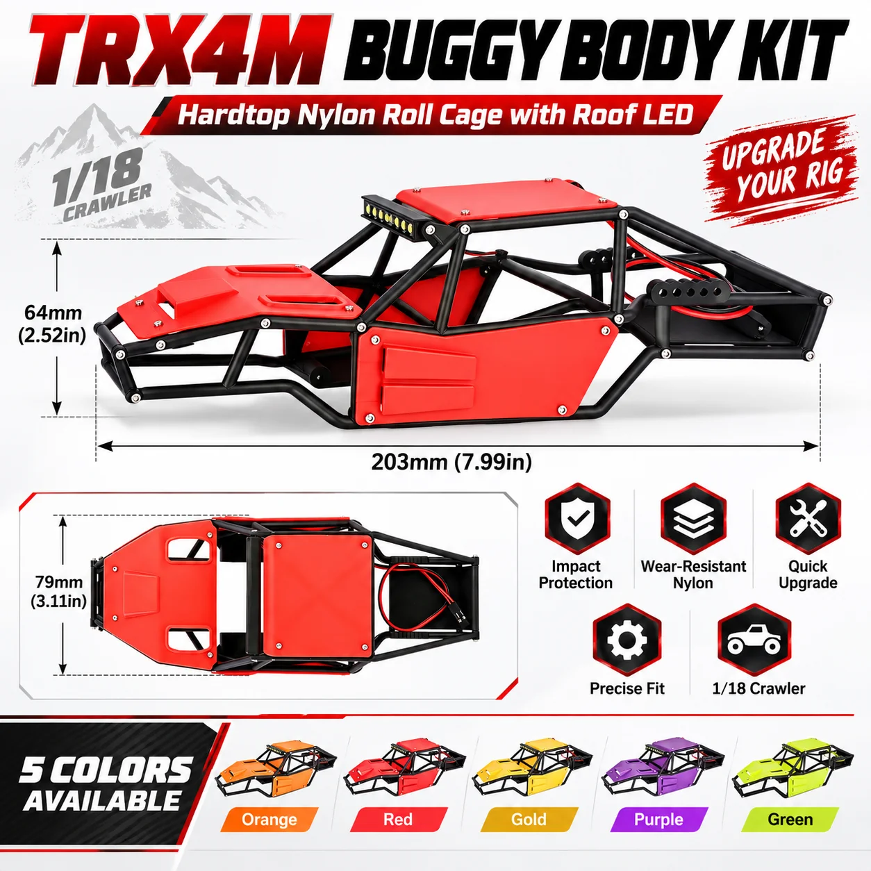 1/18スケールのRCクローラーTRX4M/TRX4-M用、 - Rc Crawler Led Light Kit Controller のレビューと価格