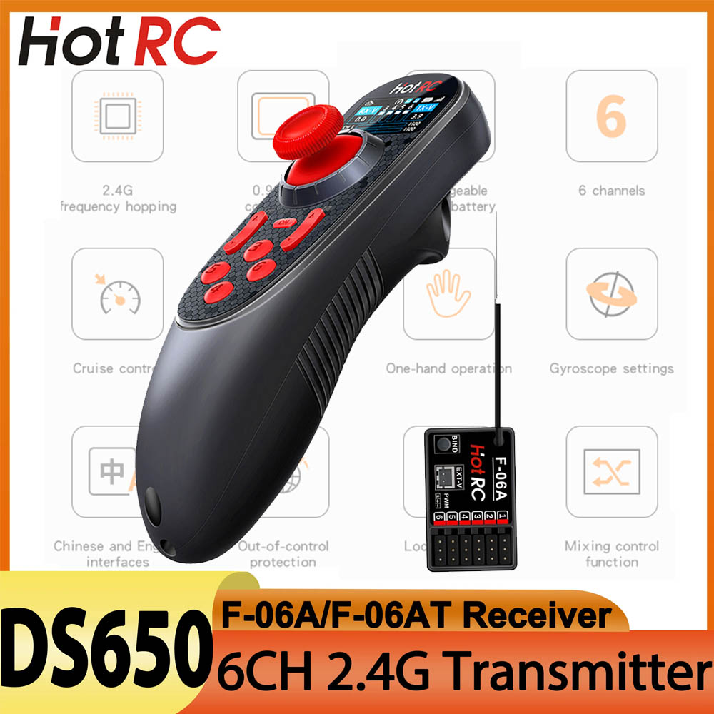 HOTRC DS650 DS-650 6CHリモートコントロ - Rc Car Transmitter Receiver 6 Channel のレビューと価格