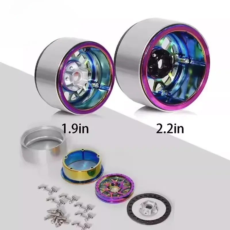 4個入り レインボー 1.9/2.2 ビードロックホイールリ - Rc Crawler Beadlock Wheels 1.9 2.2 のレビューと価格