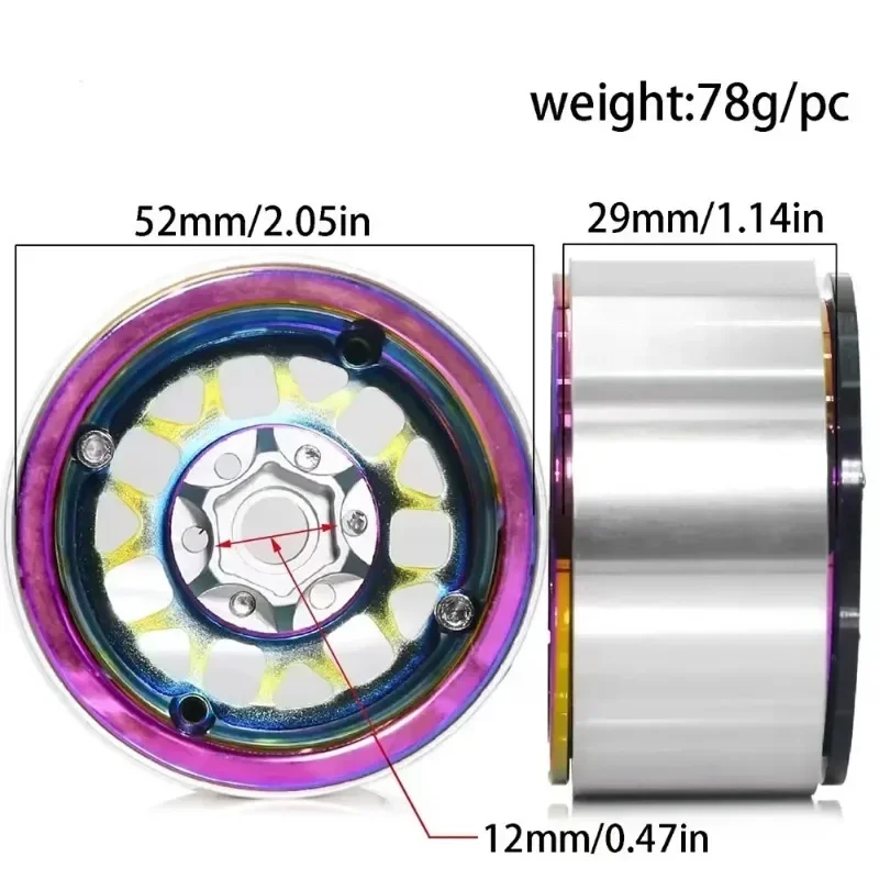 4個入り レインボー 1.9/2.2 ビードロックホイールリ - Rc Crawler Beadlock Wheels 1.9 2.2 のレビューと価格