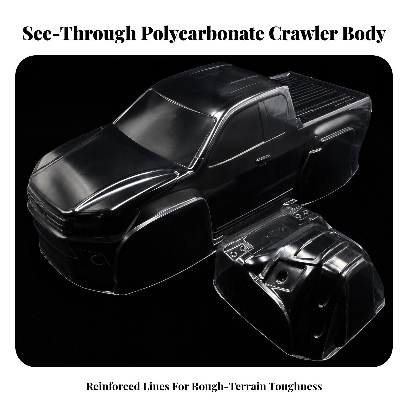 RCクローラーカー用、ポリカーボネート製ボディシェル、透明な - Rc Crawler Body Shell Clear 313Mm のレビューと価格