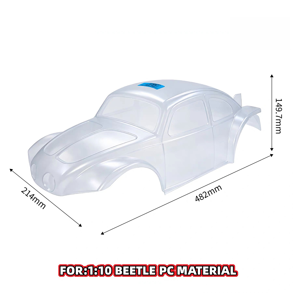 ソフトシェルPCクリアビンテージビートルRCカーボディシェル - Rc Crawler Body Shell Clear 313Mm のレビューと価格