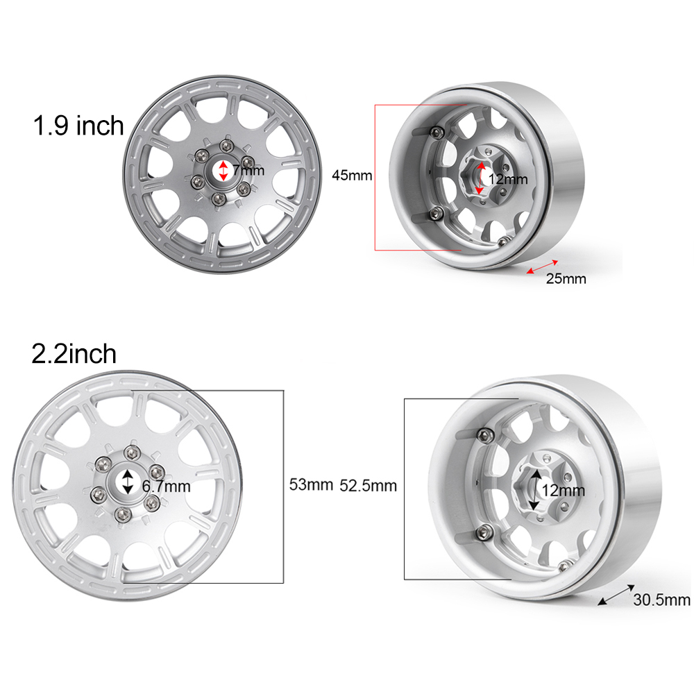 AXSPEED-ビードロックホイールリム,合金金属,1,10 - Rc Crawler Beadlock Wheels 1.9 2.2 のレビューと価格