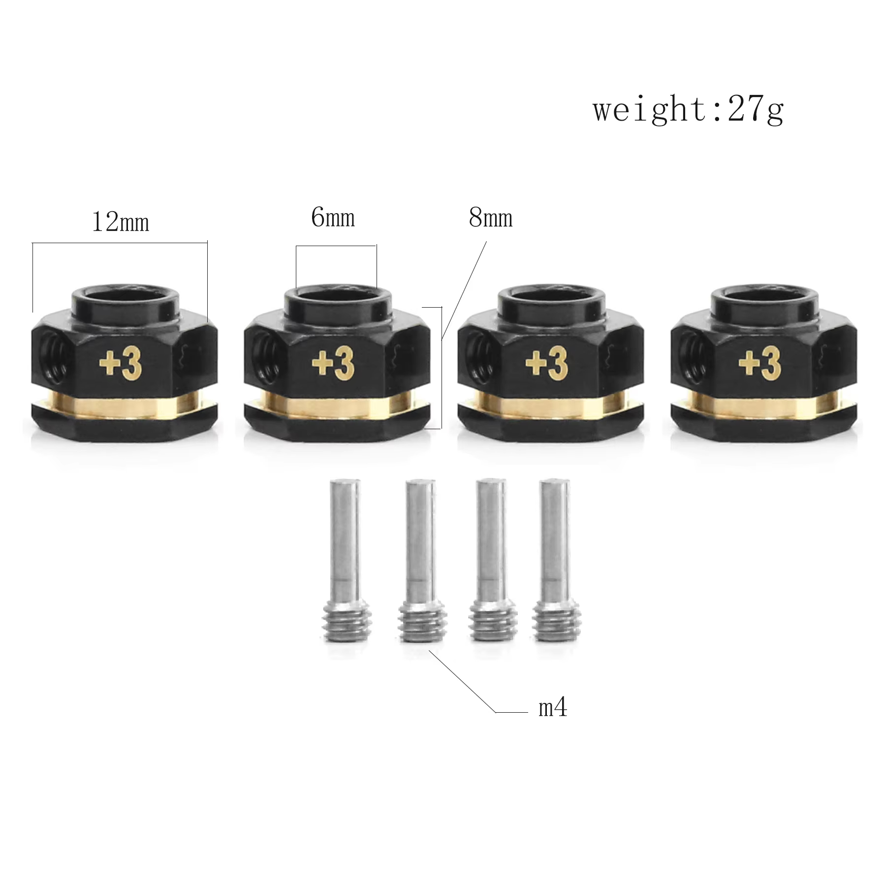 真鍮製の重り付き延長六角アダプター4個、TRX4/TRX6  - Rc Crawler Brass Upgrade Parts Weight のレビューと価格
