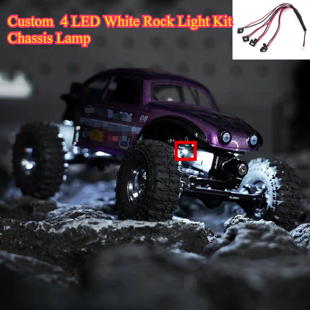 RCクローラー用 4連LEDホワイトシャーシ ロックライト  - Rc Crawler Led Light Kit Controller のレビューと価格