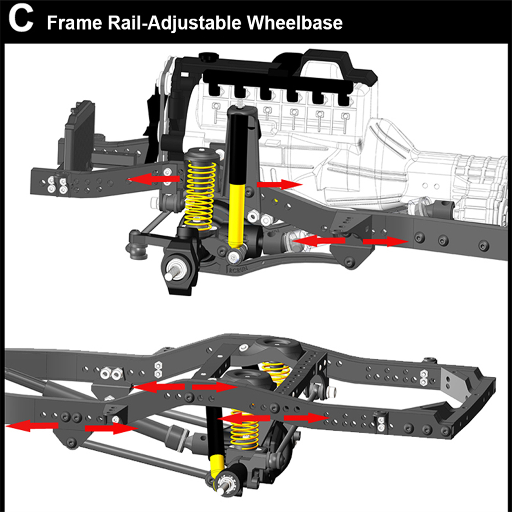 Rcrun 1/10,lc80,run80用の金属シャーシ - Metal Chassis Frame Rc Crawler のレビューと価格