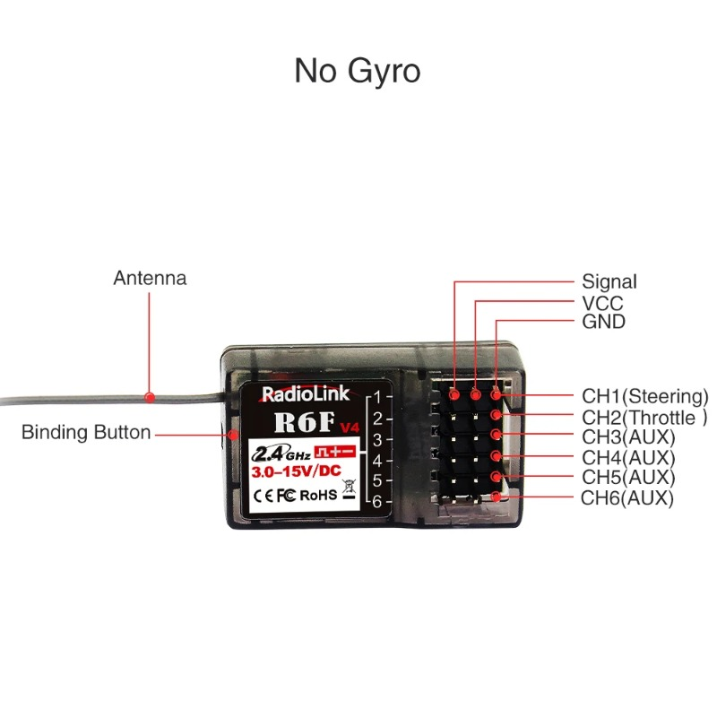 Radiolink R6F レシーバー 6 チャンネル 2. - Rc Car Transmitter Receiver 6 Channel のレビューと価格